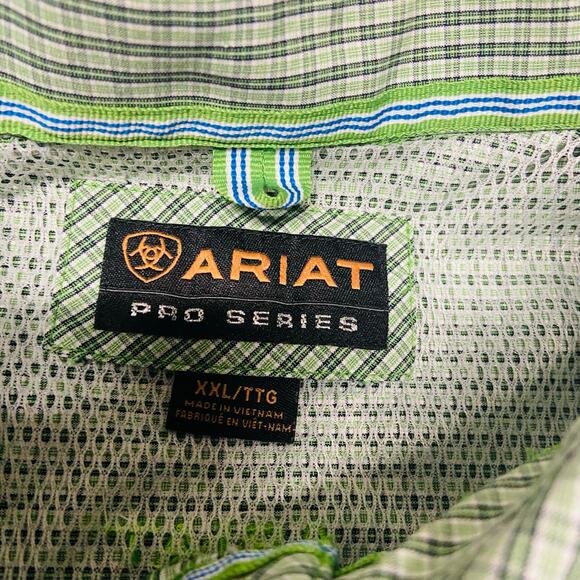 Ariat Shirt Pro Series Button Down Plaid Cotton Blend Long Sleeve Size XXL - Picture 3 of 14